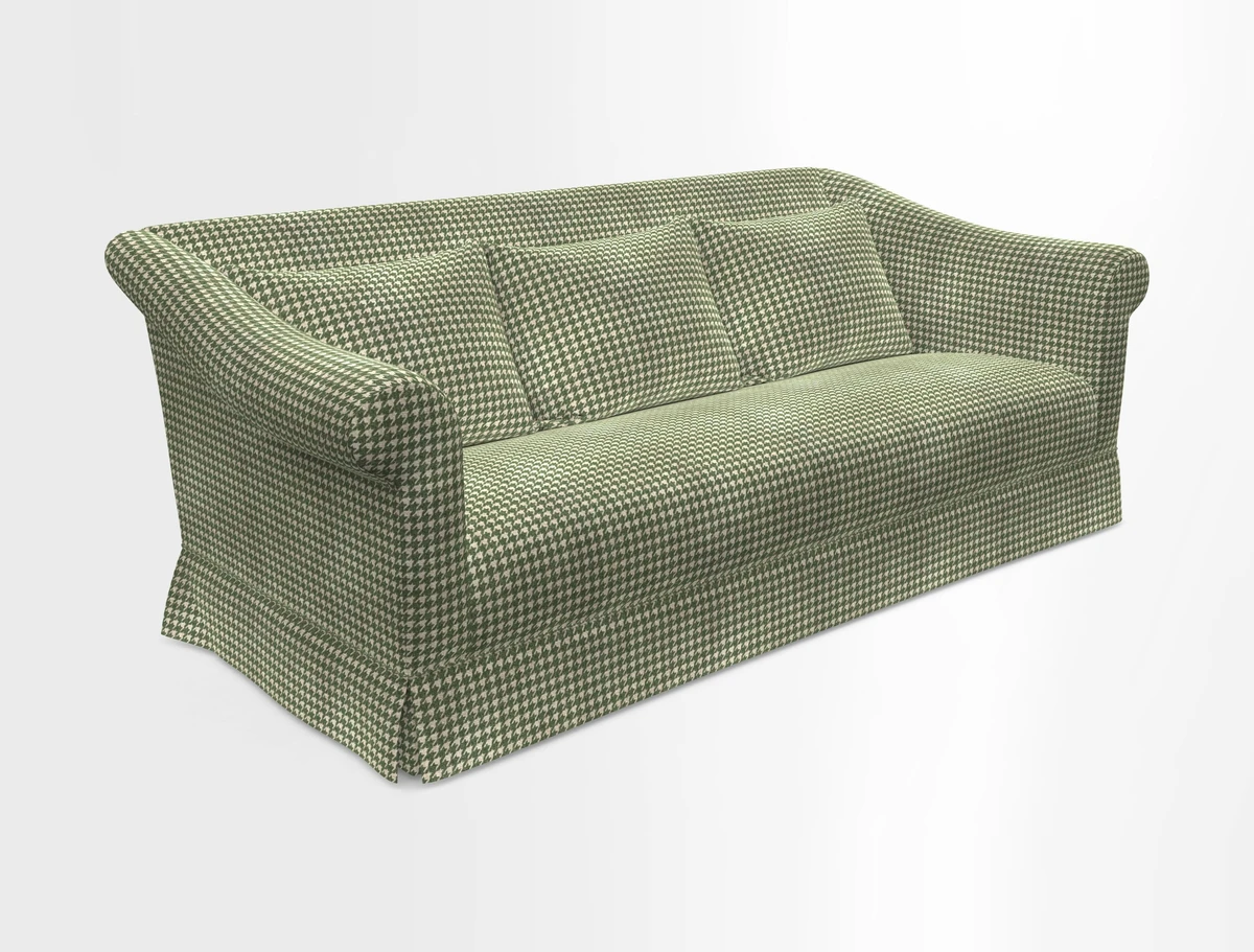 Turnberry 3 seater sofa in Contour Lines Berry with scatters in Frond Stripe Small Berry