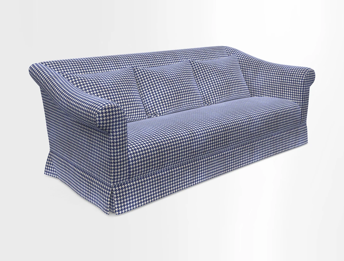 Turnberry 3 seater sofa in Contour Lines Berry with scatters in Frond Stripe Small Berry