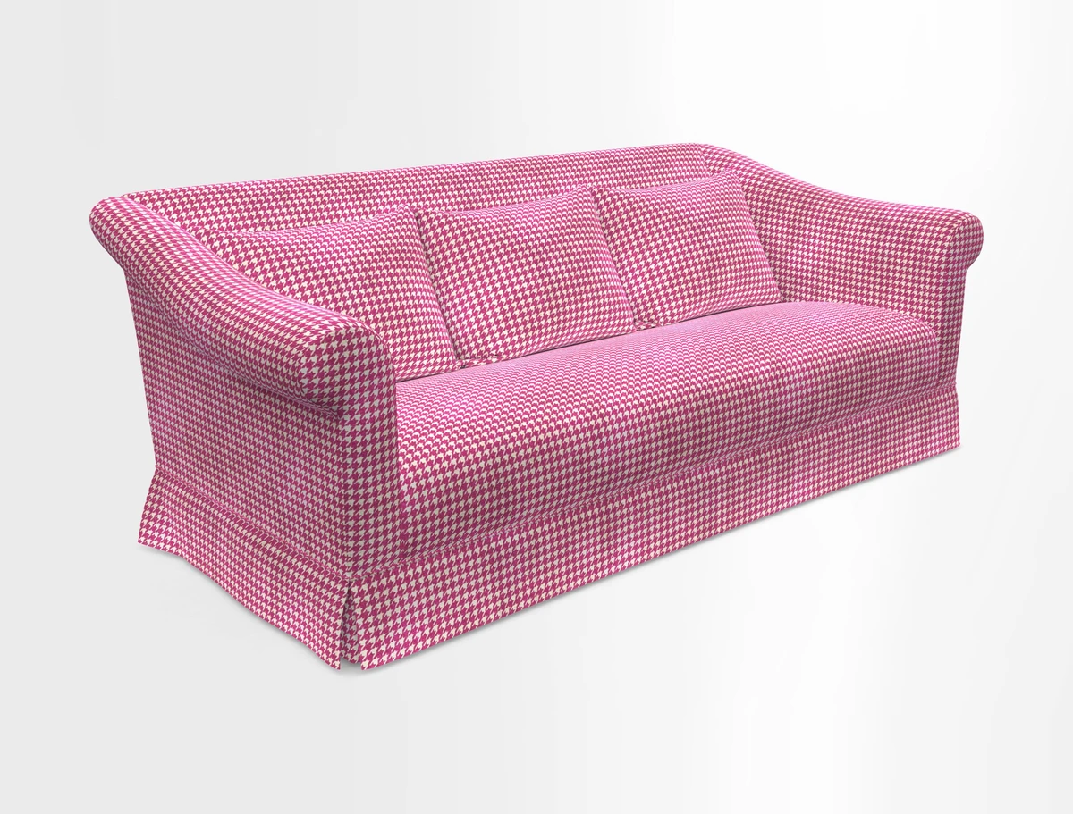 Turnberry 3 seater sofa in Contour Lines Berry with scatters in Frond Stripe Small Berry