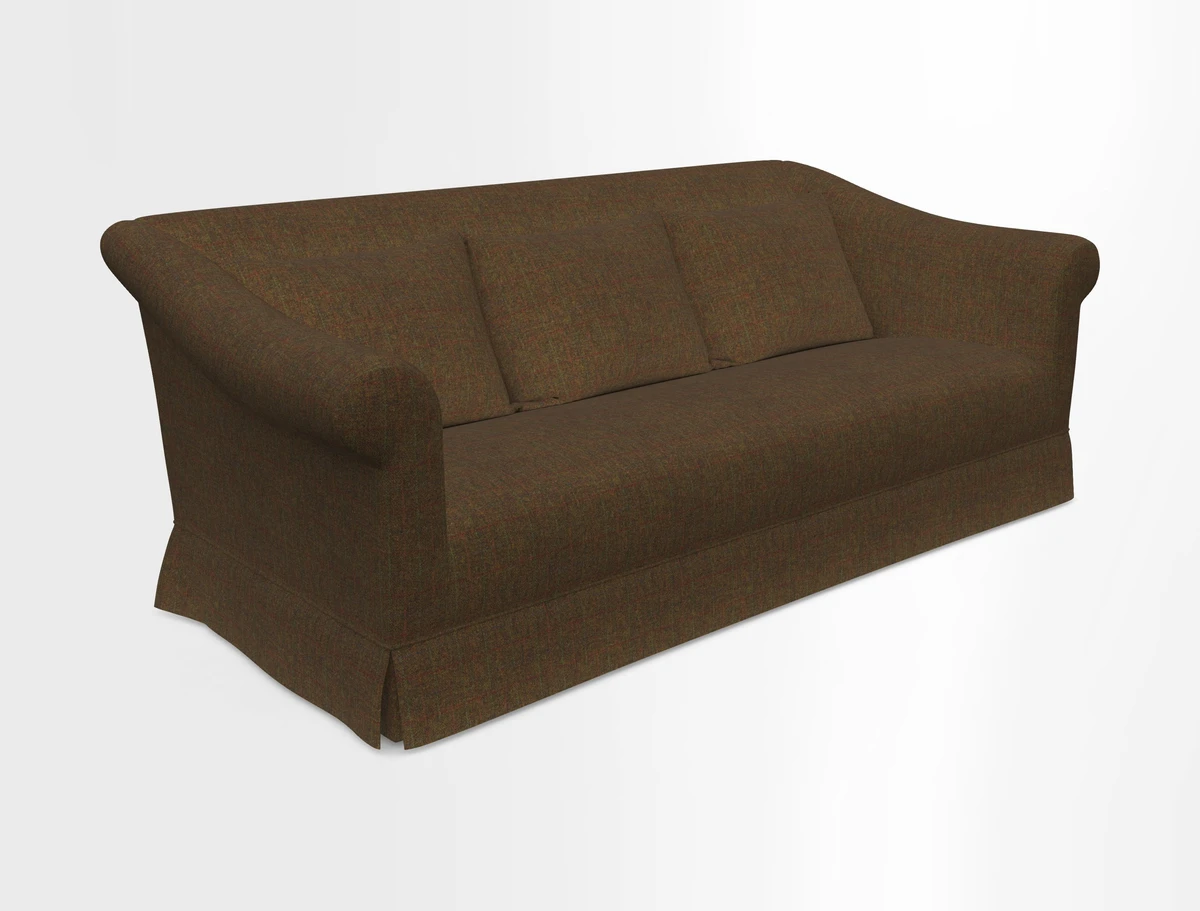 Turnberry 3 seater sofa in Contour Lines Berry with scatters in Frond Stripe Small Berry