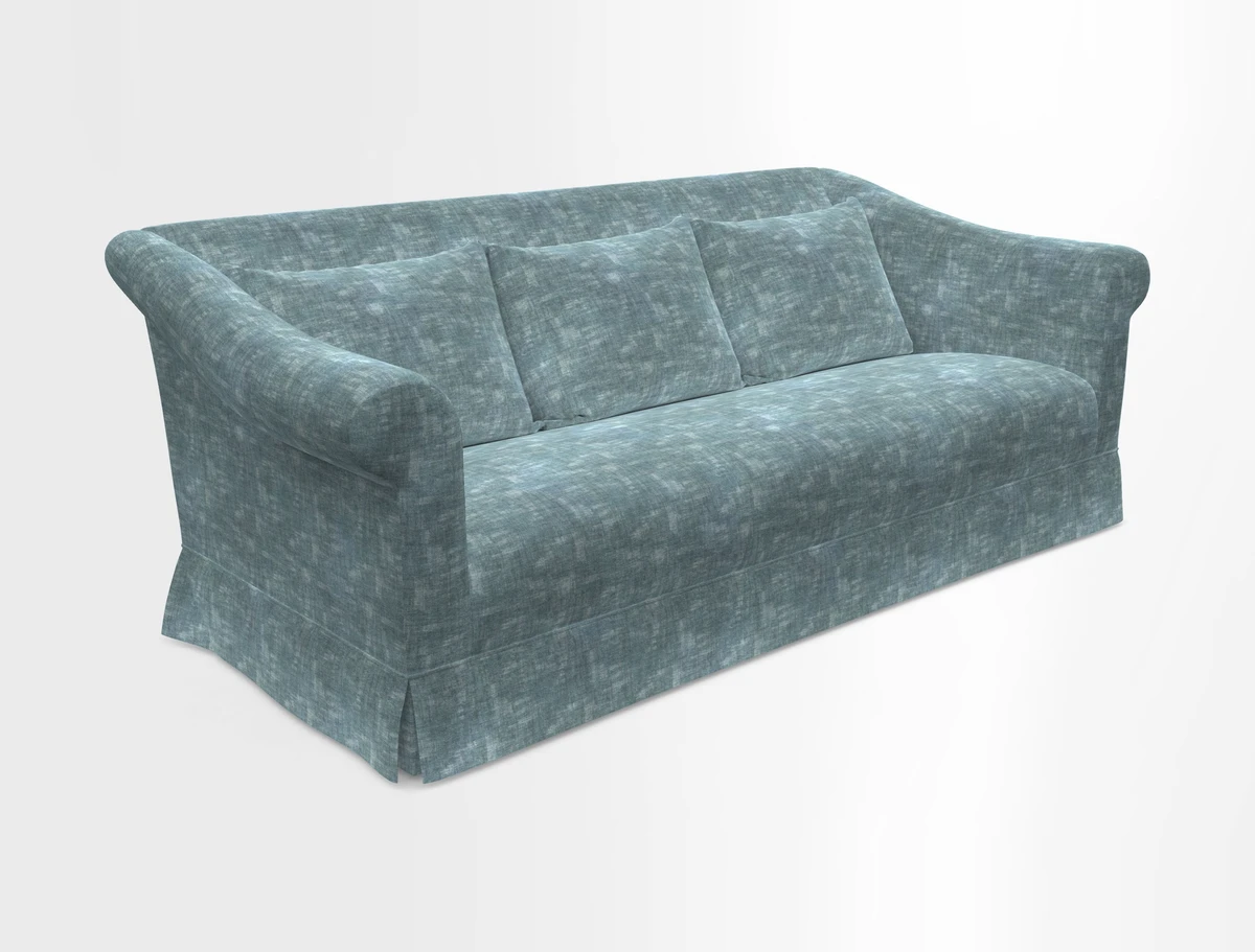 Turnberry 3 seater sofa in Contour Lines Berry with scatters in Frond Stripe Small Berry