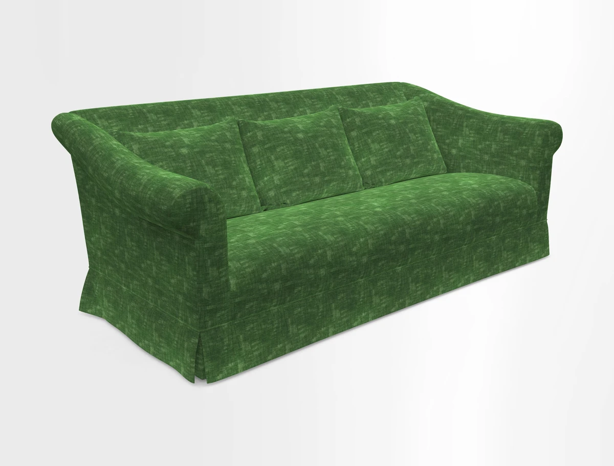 Turnberry 3 seater sofa in Contour Lines Berry with scatters in Frond Stripe Small Berry