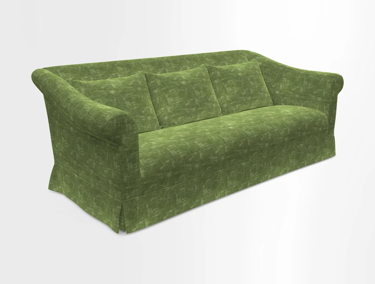 Turnberry 3 seater sofa in Contour Lines Berry with scatters in Frond Stripe Small Berry