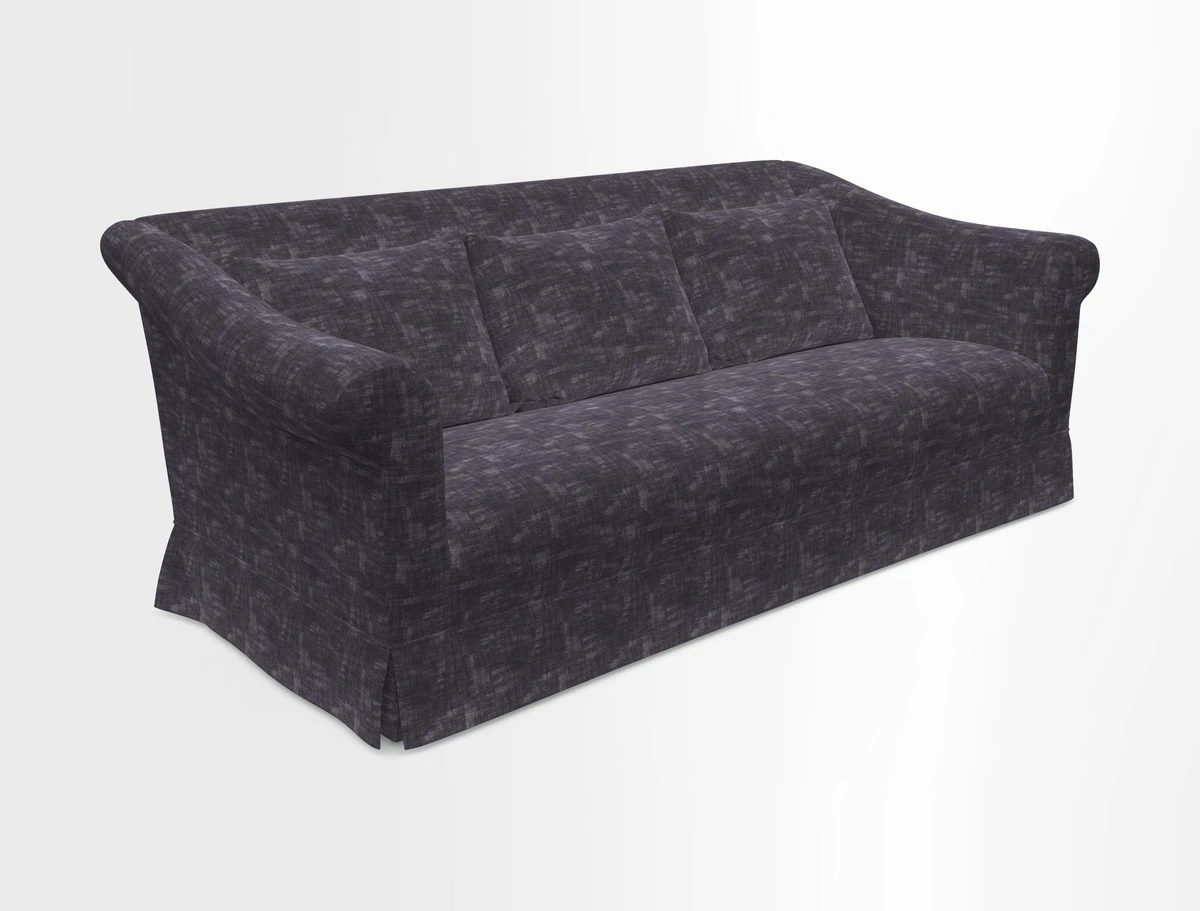 Turnberry 3 seater sofa in Contour Lines Berry with scatters in Frond Stripe Small Berry