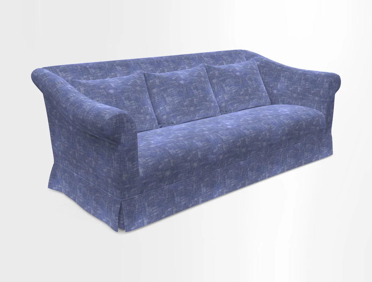 Turnberry 3 seater sofa in Contour Lines Berry with scatters in Frond Stripe Small Berry