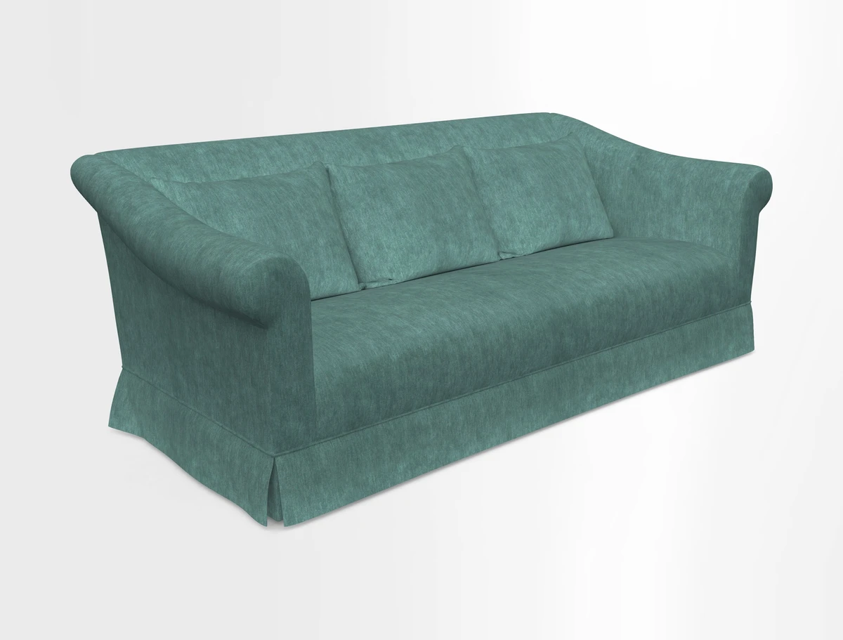 Turnberry 3 seater sofa in Contour Lines Berry with scatters in Frond Stripe Small Berry