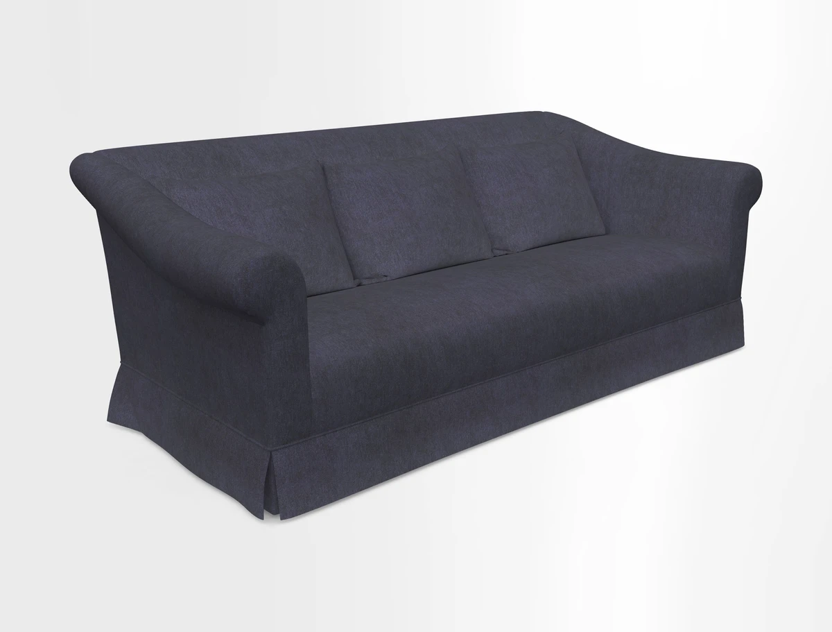Turnberry 3 seater sofa in Contour Lines Berry with scatters in Frond Stripe Small Berry