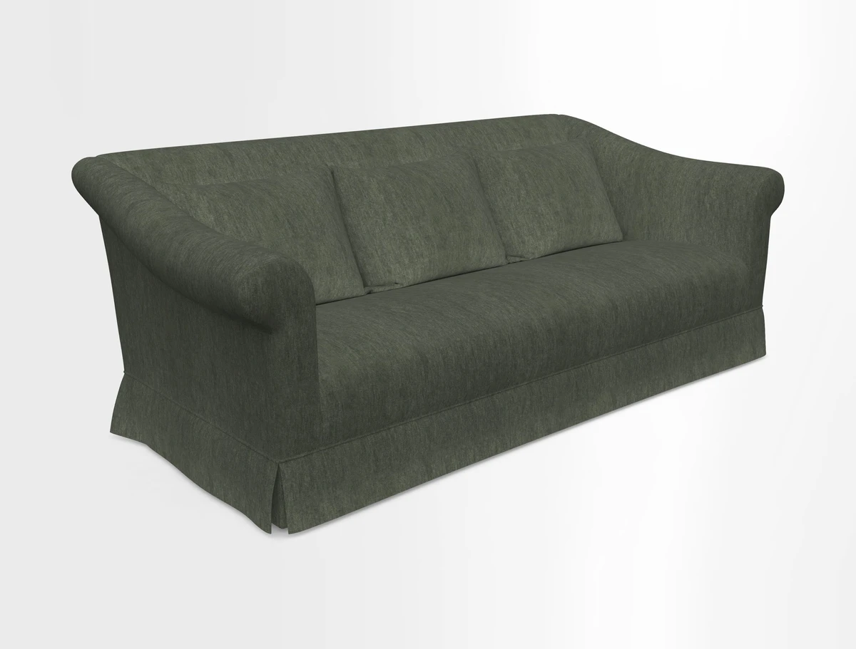 Turnberry 3 seater sofa in Contour Lines Berry with scatters in Frond Stripe Small Berry