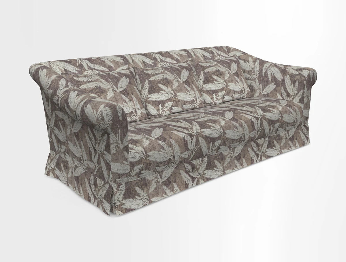 Turnberry 3 seater sofa in Contour Lines Berry with scatters in Frond Stripe Small Berry