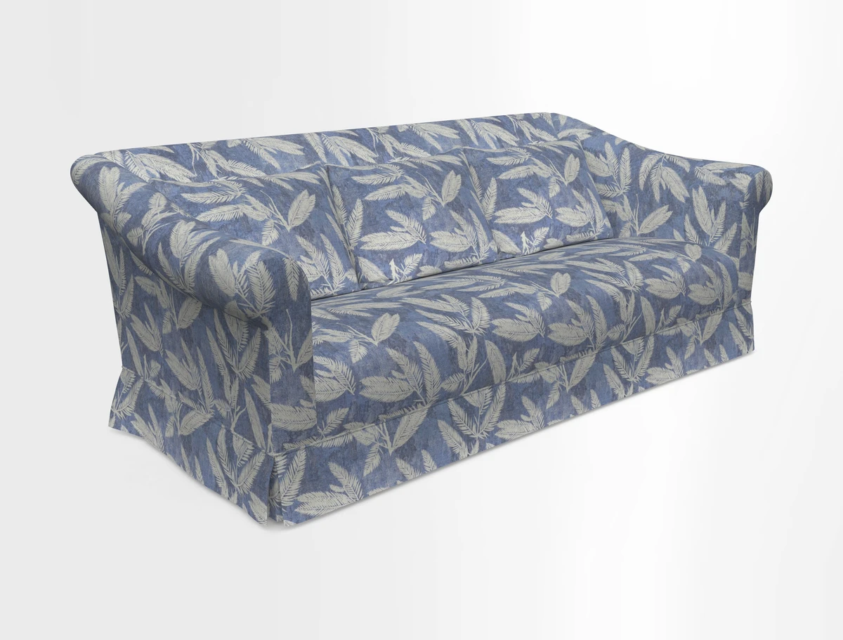 Turnberry 3 seater sofa in Contour Lines Berry with scatters in Frond Stripe Small Berry