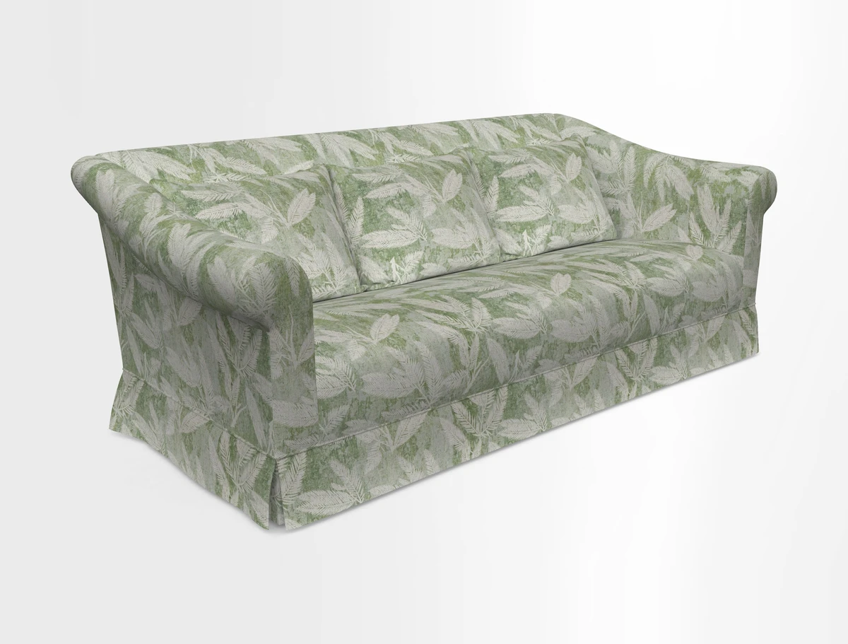 Turnberry 3 seater sofa in Contour Lines Berry with scatters in Frond Stripe Small Berry