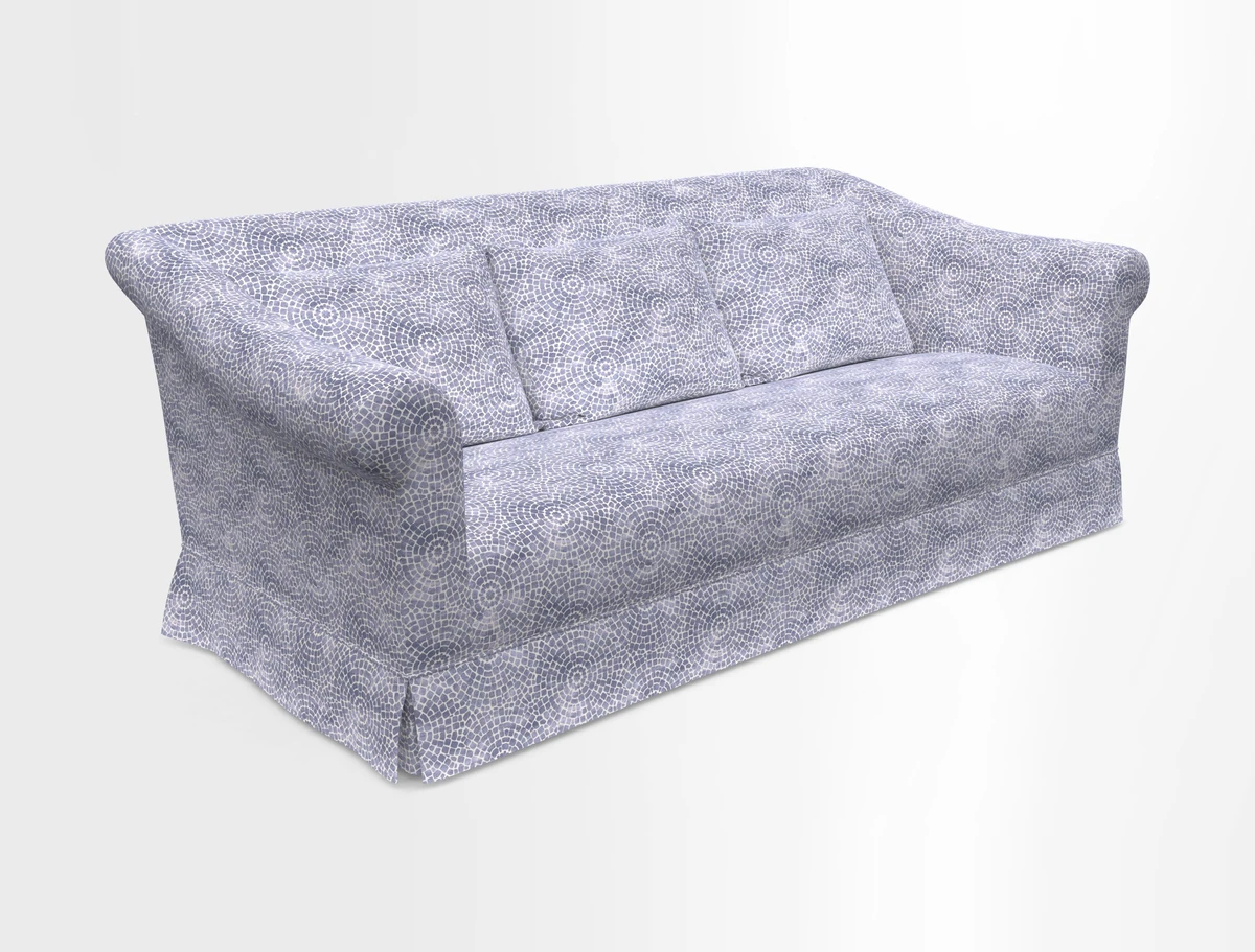 Turnberry 3 seater sofa in Contour Lines Berry with scatters in Frond Stripe Small Berry