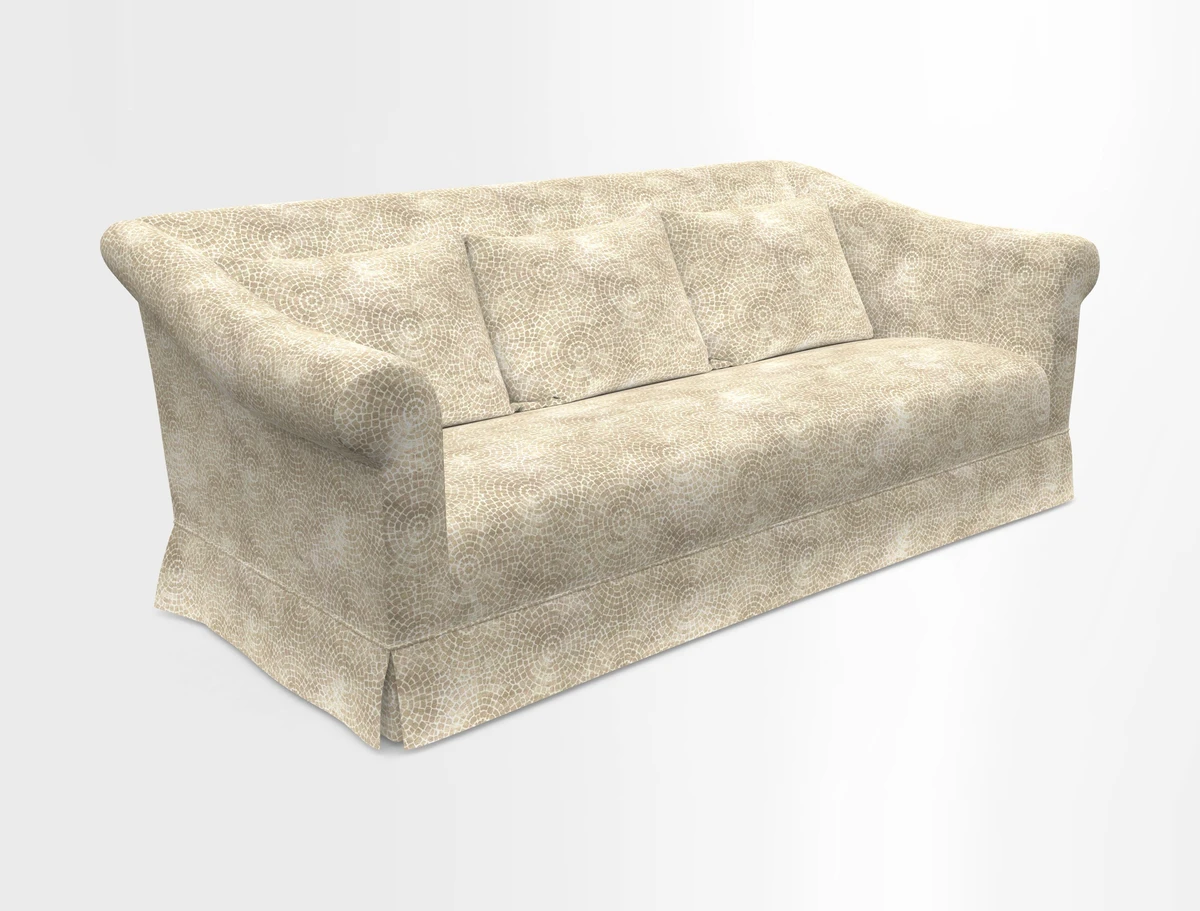 Turnberry 3 seater sofa in Contour Lines Berry with scatters in Frond Stripe Small Berry