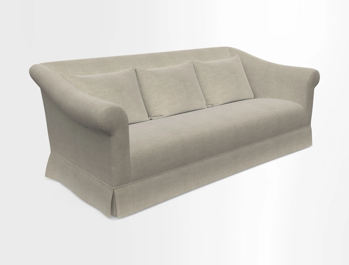 Turnberry 3 seater sofa in Contour Lines Berry with scatters in Frond Stripe Small Berry