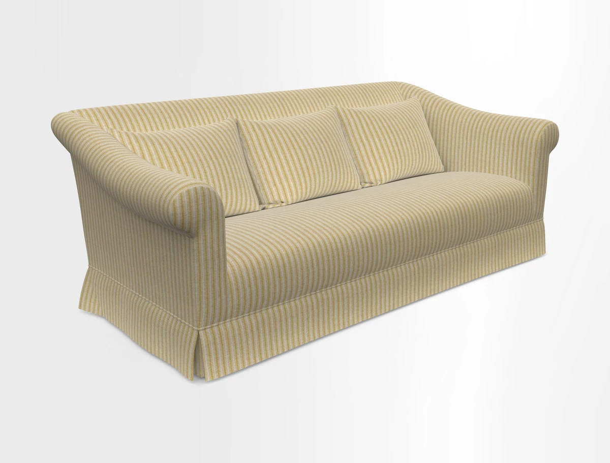 Turnberry 3 seater sofa in Contour Lines Berry with scatters in Frond Stripe Small Berry