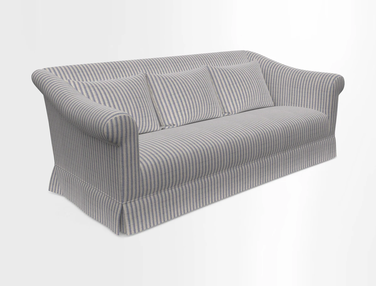Turnberry 3 seater sofa in Contour Lines Berry with scatters in Frond Stripe Small Berry