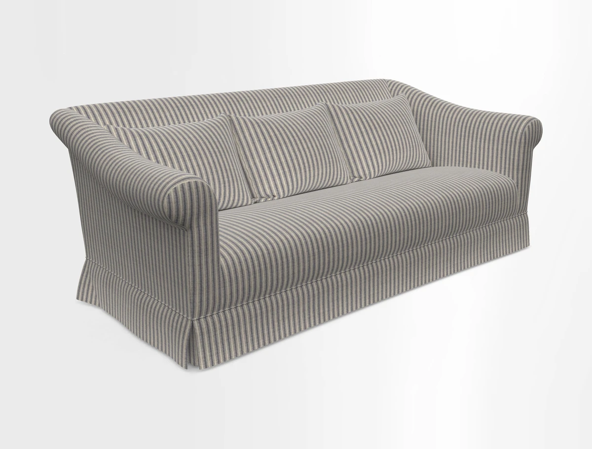 Turnberry 3 seater sofa in Contour Lines Berry with scatters in Frond Stripe Small Berry