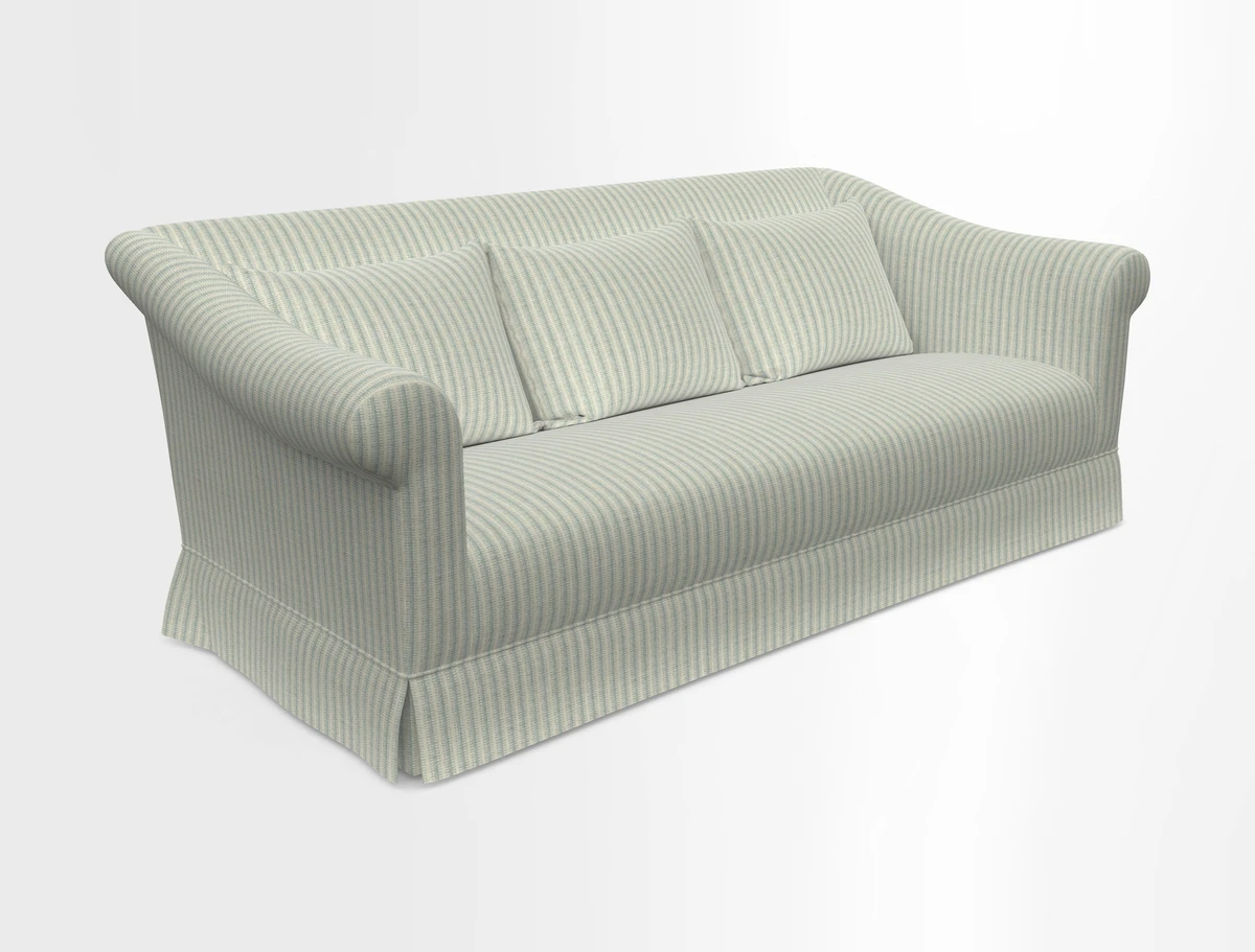 Turnberry 3 seater sofa in Contour Lines Berry with scatters in Frond Stripe Small Berry
