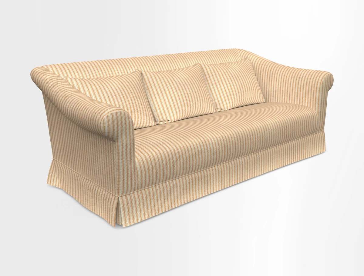 Turnberry 3 seater sofa in Contour Lines Berry with scatters in Frond Stripe Small Berry