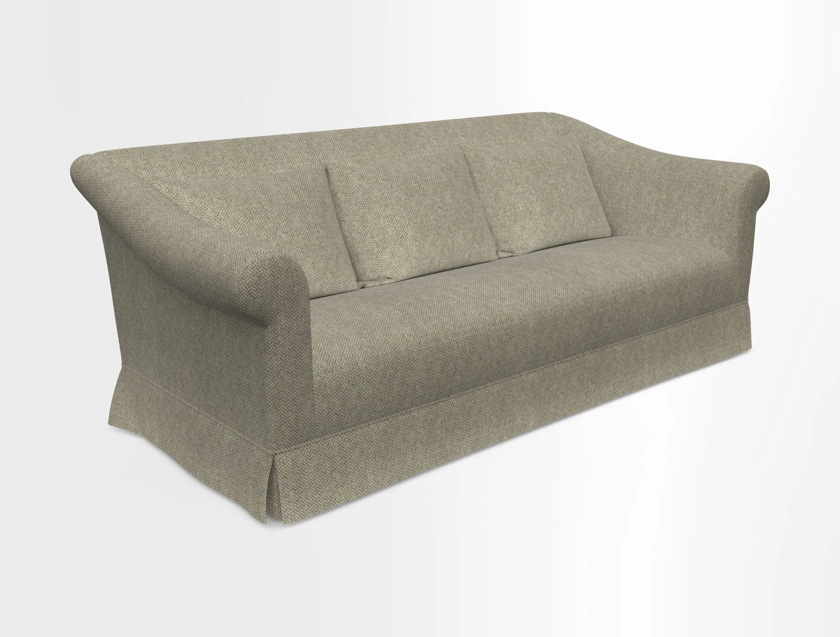 Turnberry 3 seater sofa in Contour Lines Berry with scatters in Frond Stripe Small Berry