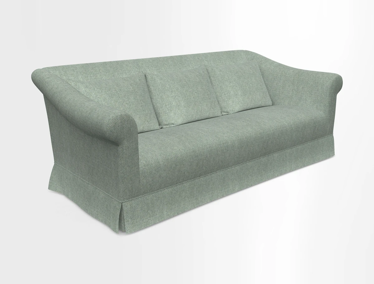 Turnberry 3 seater sofa in Contour Lines Berry with scatters in Frond Stripe Small Berry