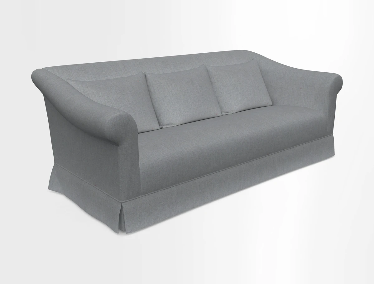 Turnberry 3 seater sofa in Contour Lines Berry with scatters in Frond Stripe Small Berry