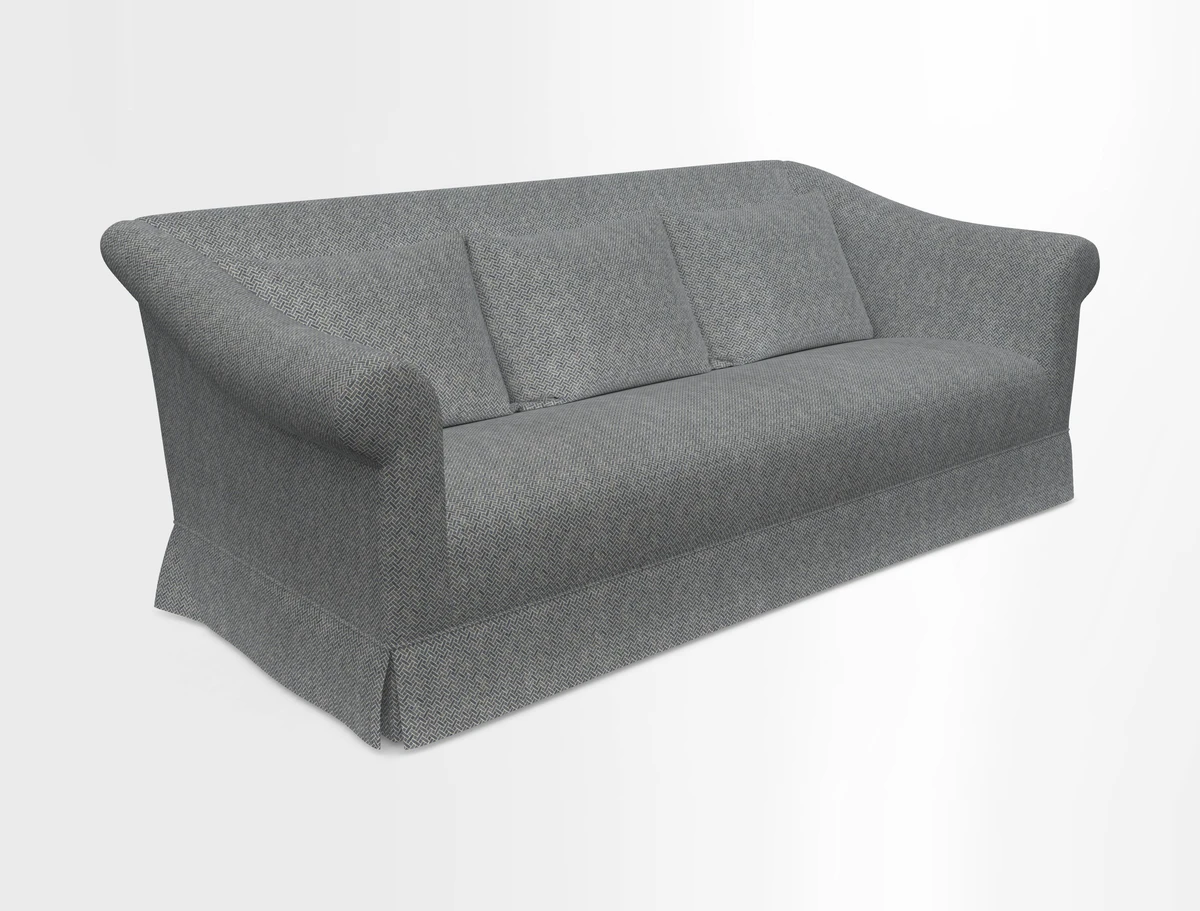 Turnberry 3 seater sofa in Contour Lines Berry with scatters in Frond Stripe Small Berry