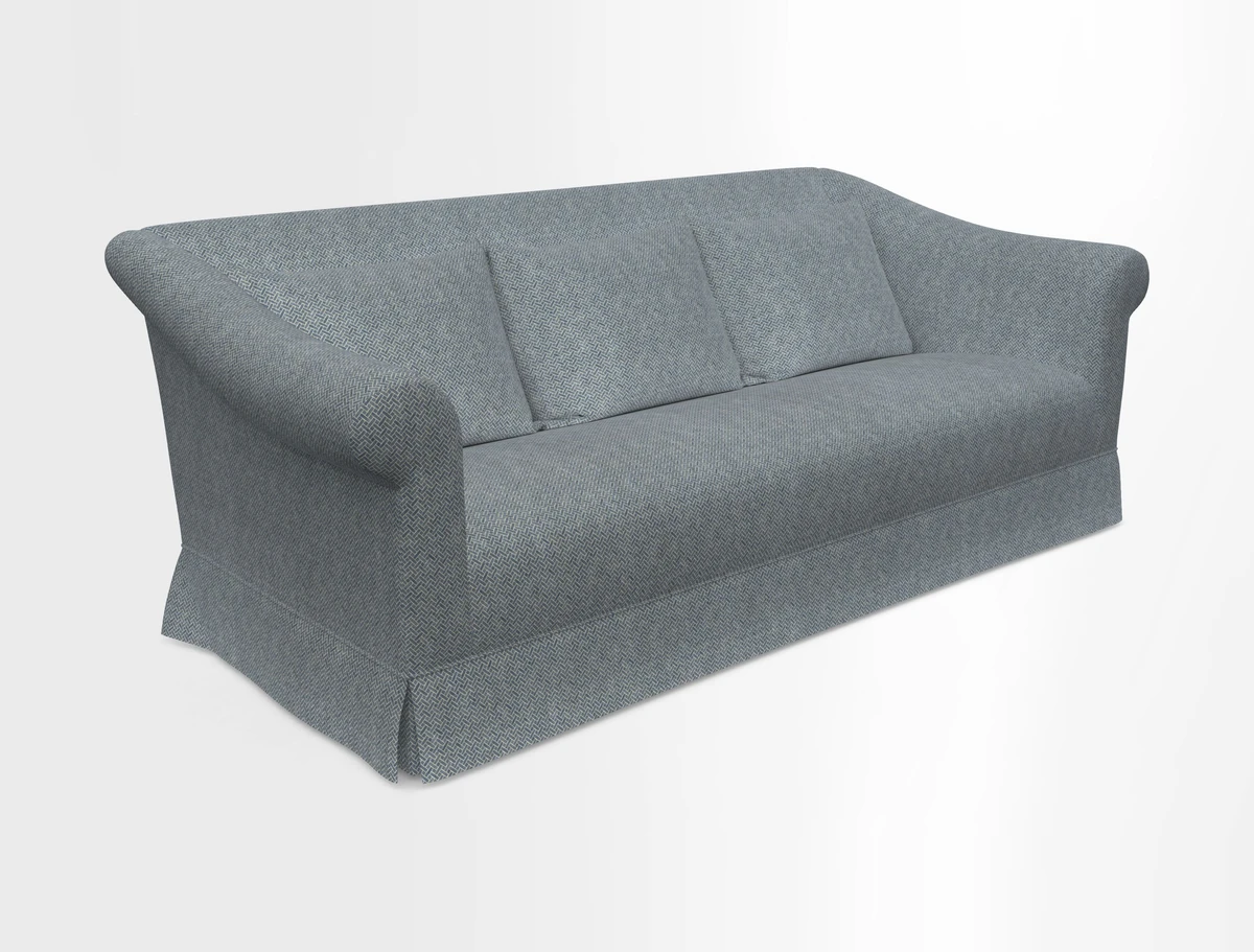 Turnberry 3 seater sofa in Contour Lines Berry with scatters in Frond Stripe Small Berry