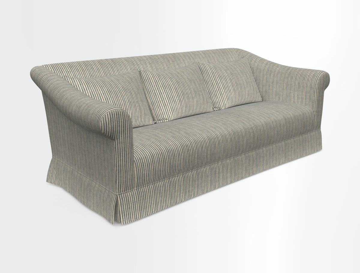 Turnberry 3 seater sofa in Contour Lines Berry with scatters in Frond Stripe Small Berry