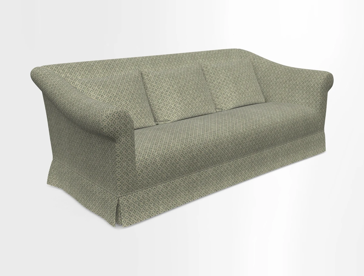 Turnberry 3 seater sofa in Contour Lines Berry with scatters in Frond Stripe Small Berry