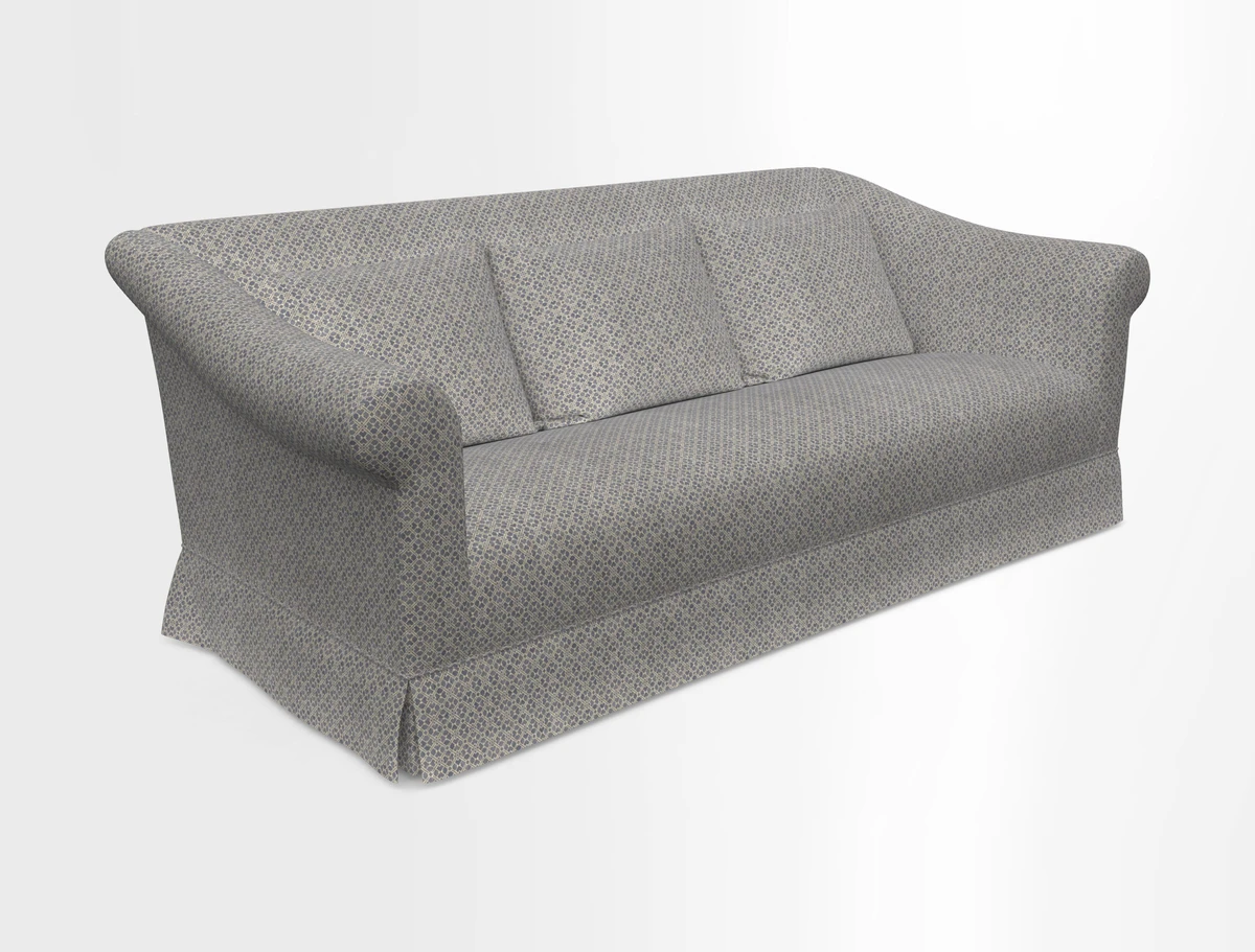 Turnberry 3 seater sofa in Contour Lines Berry with scatters in Frond Stripe Small Berry