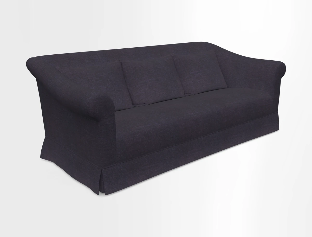 Turnberry 3 seater sofa in Contour Lines Berry with scatters in Frond Stripe Small Berry
