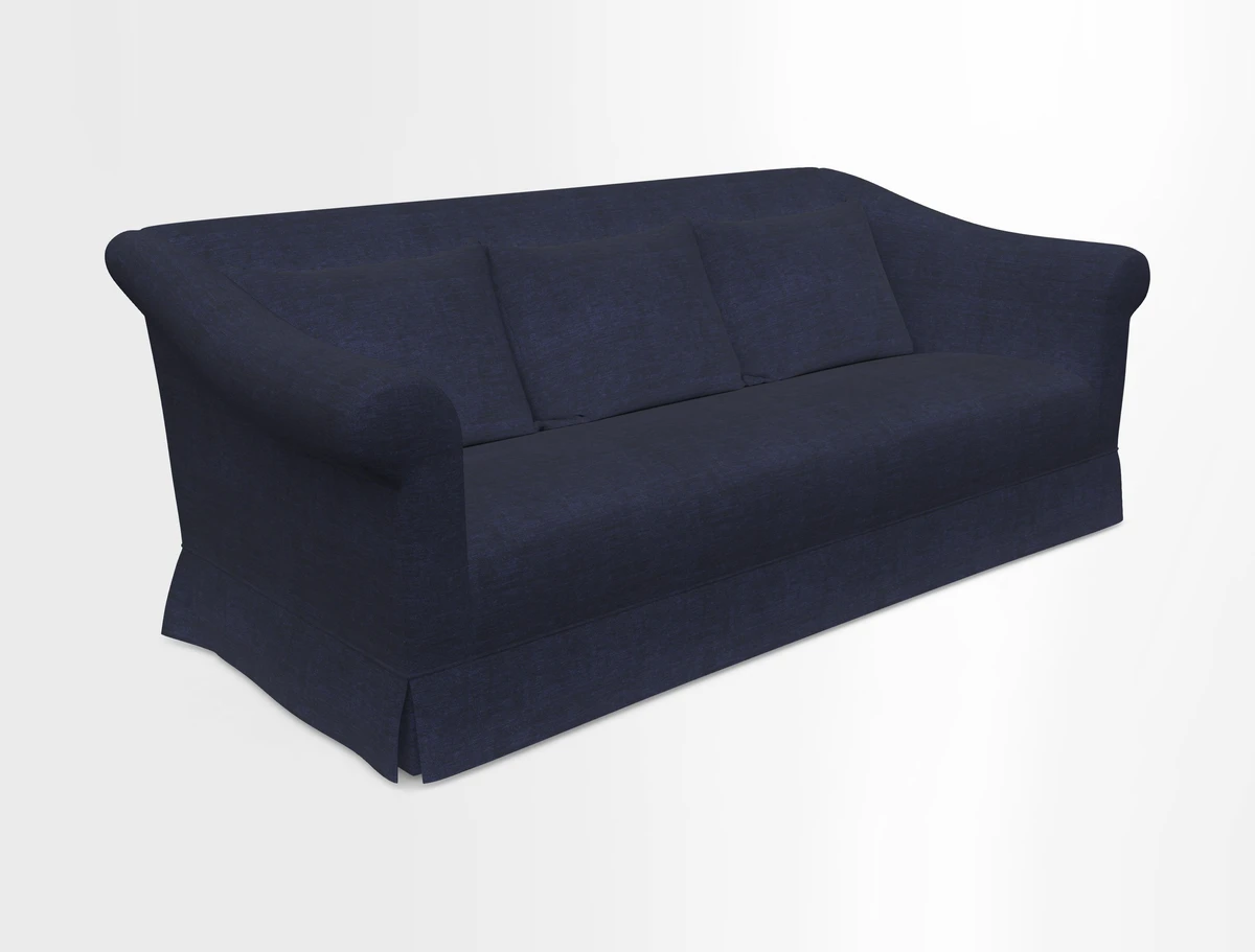 Turnberry 3 seater sofa in Contour Lines Berry with scatters in Frond Stripe Small Berry