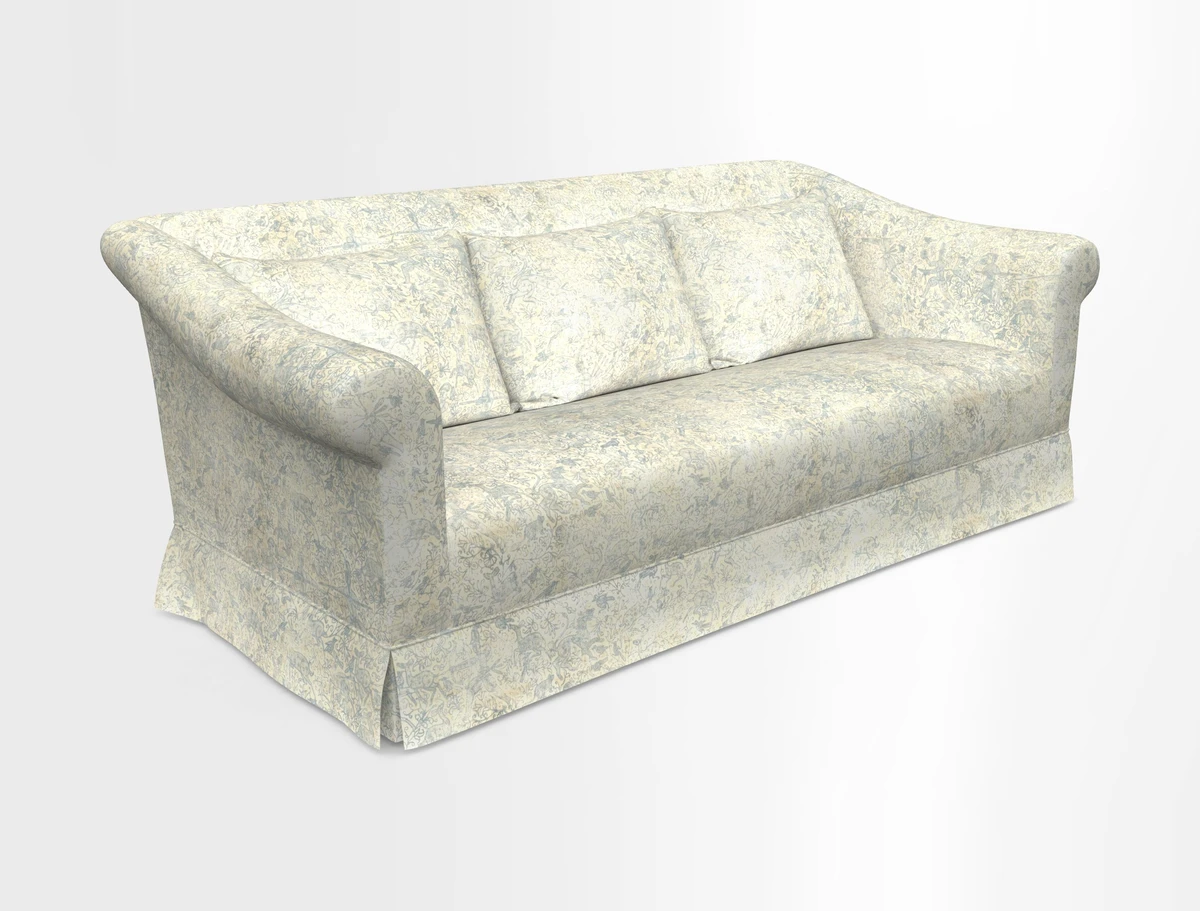 Turnberry 3 seater sofa in Contour Lines Berry with scatters in Frond Stripe Small Berry