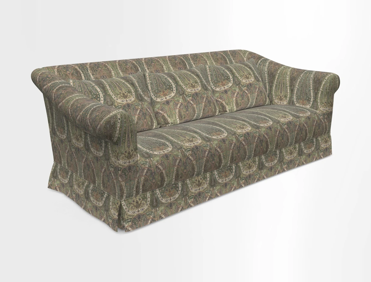 Turnberry 3 seater sofa in Contour Lines Berry with scatters in Frond Stripe Small Berry