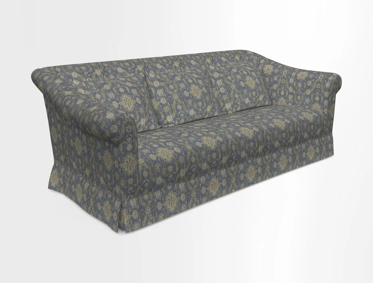 Turnberry 3 seater sofa in Contour Lines Berry with scatters in Frond Stripe Small Berry