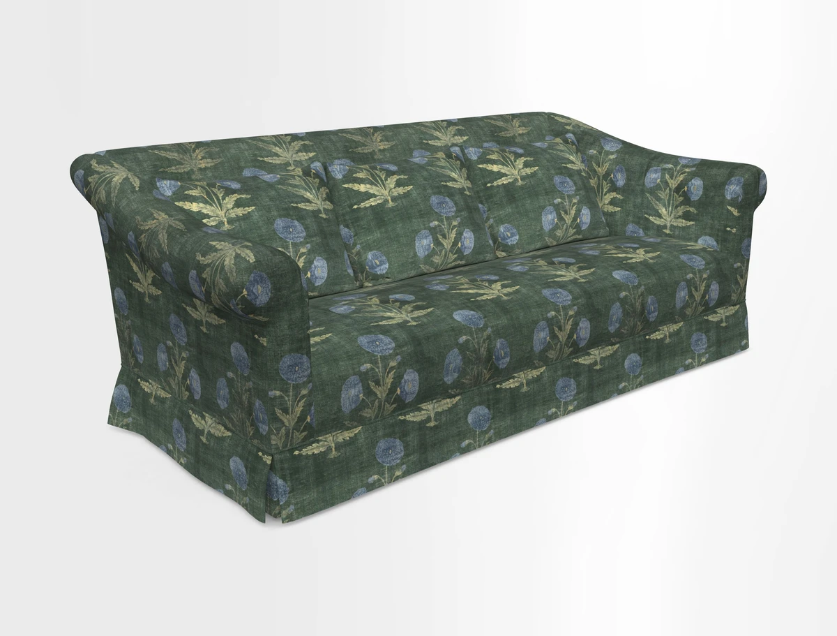 Turnberry 3 seater sofa in Contour Lines Berry with scatters in Frond Stripe Small Berry