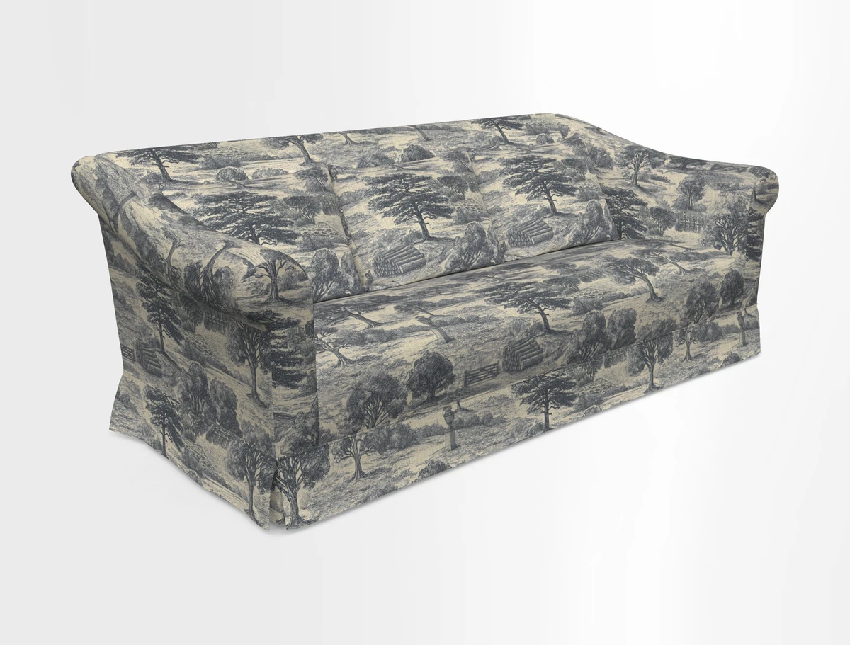 Turnberry 3 seater sofa in Contour Lines Berry with scatters in Frond Stripe Small Berry