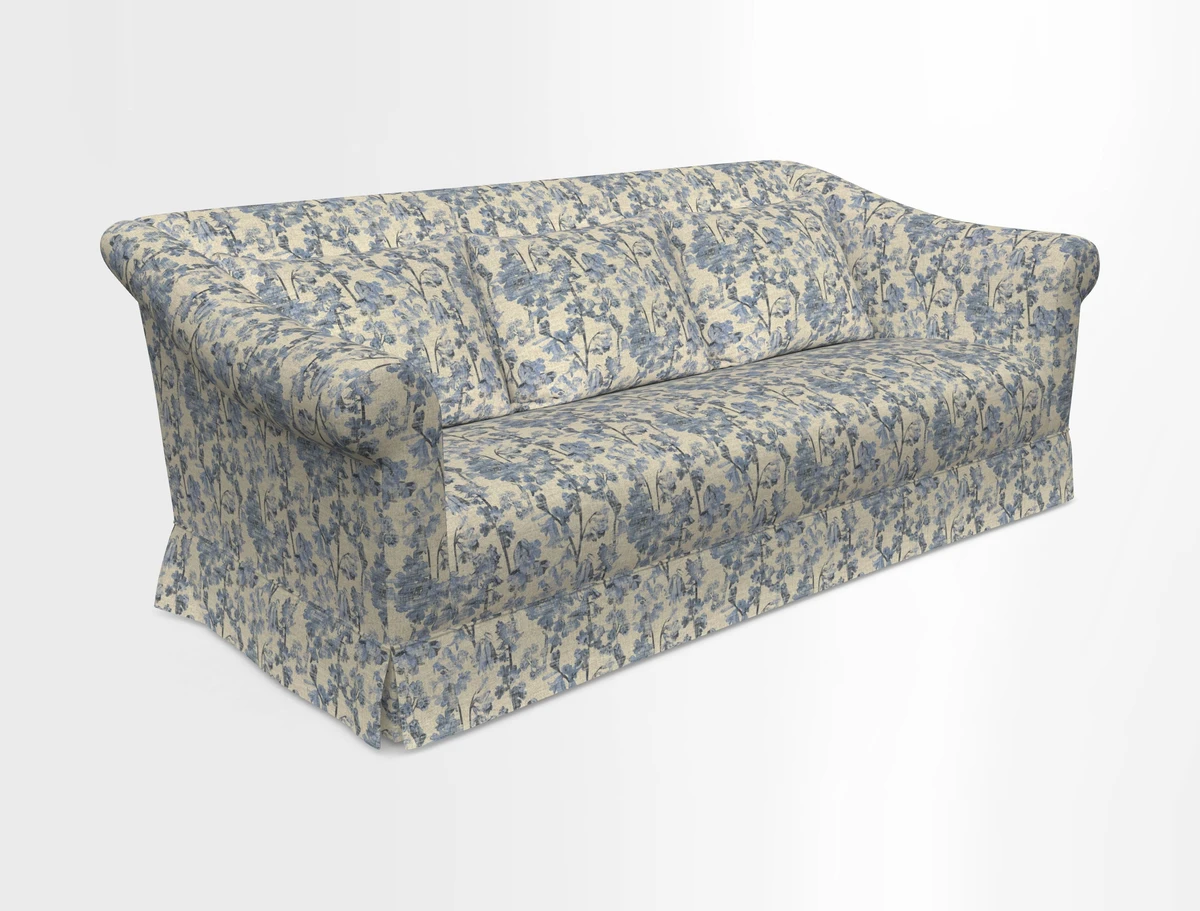 Turnberry 3 seater sofa in Contour Lines Berry with scatters in Frond Stripe Small Berry