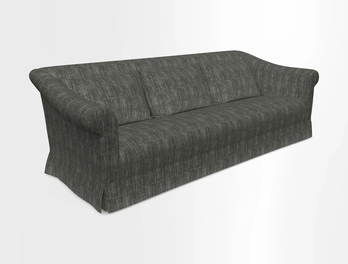 Turnberry 3 seater sofa in Contour Lines Berry with scatters in Frond Stripe Small Berry