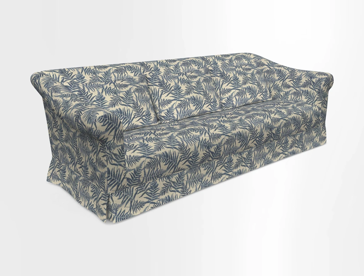 Turnberry 3 seater sofa in Contour Lines Berry with scatters in Frond Stripe Small Berry