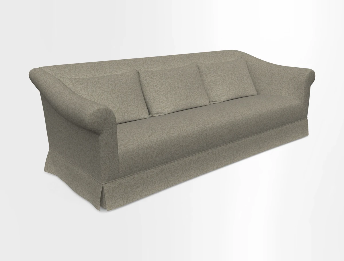 Turnberry 3 seater sofa in Contour Lines Berry with scatters in Frond Stripe Small Berry