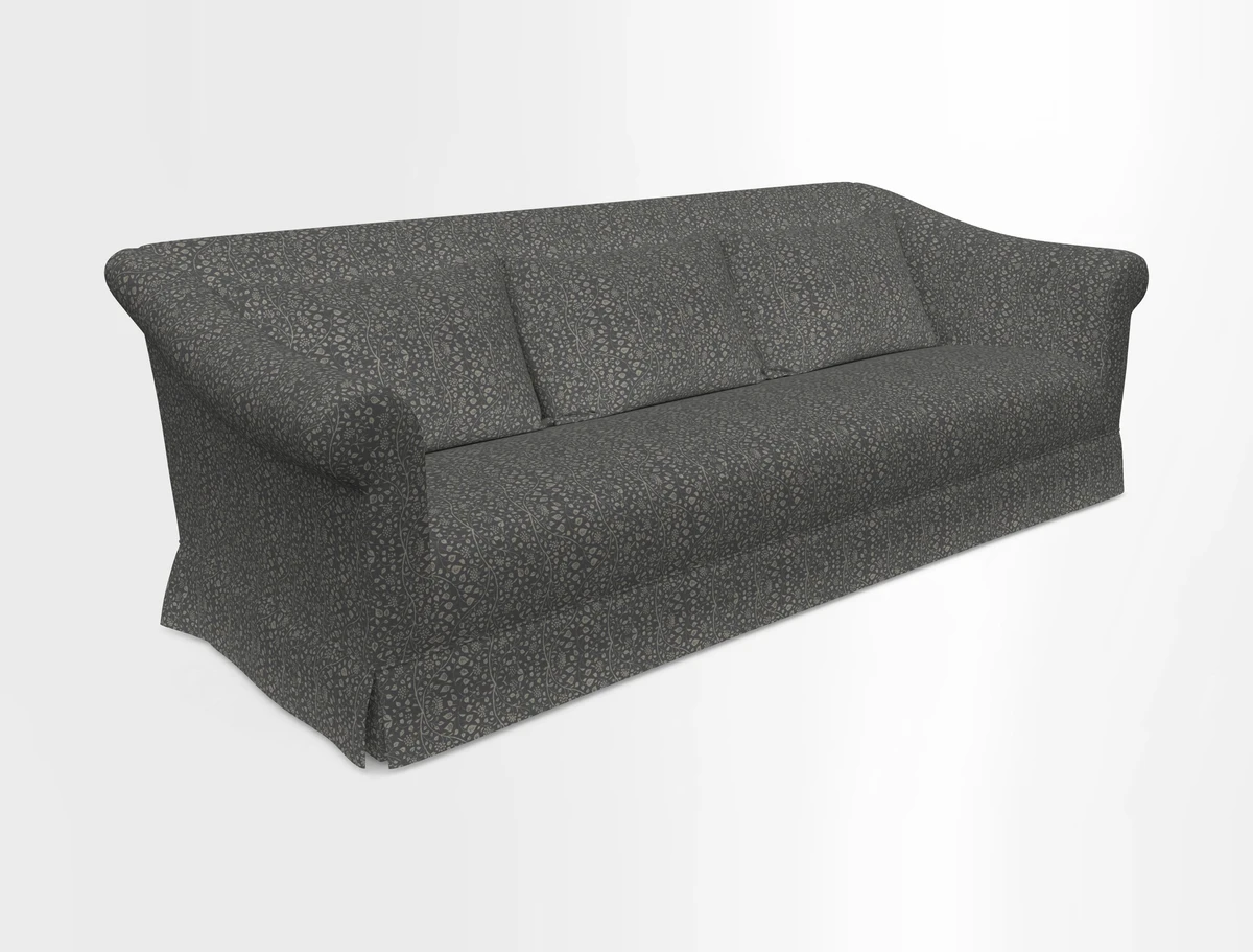 Turnberry 3 seater sofa in Contour Lines Berry with scatters in Frond Stripe Small Berry
