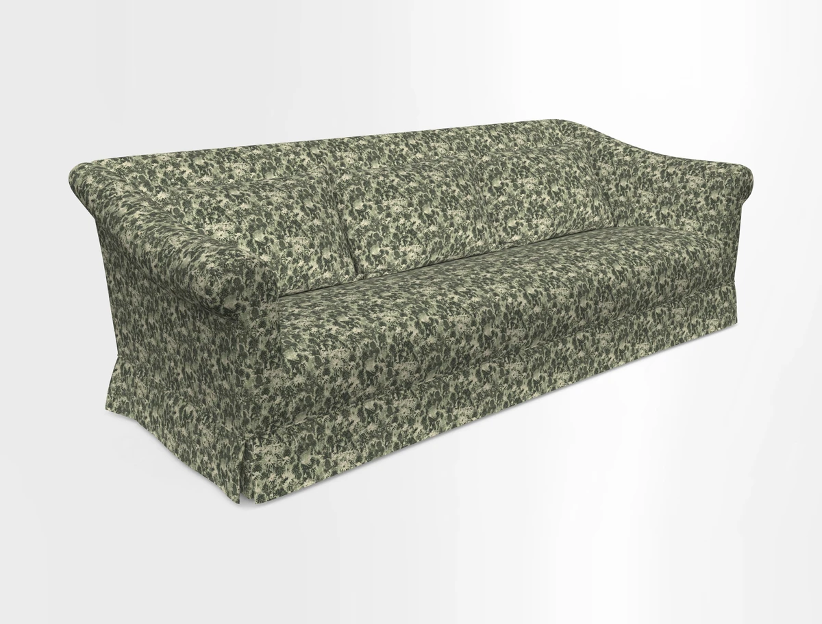 Turnberry 3 seater sofa in Contour Lines Berry with scatters in Frond Stripe Small Berry