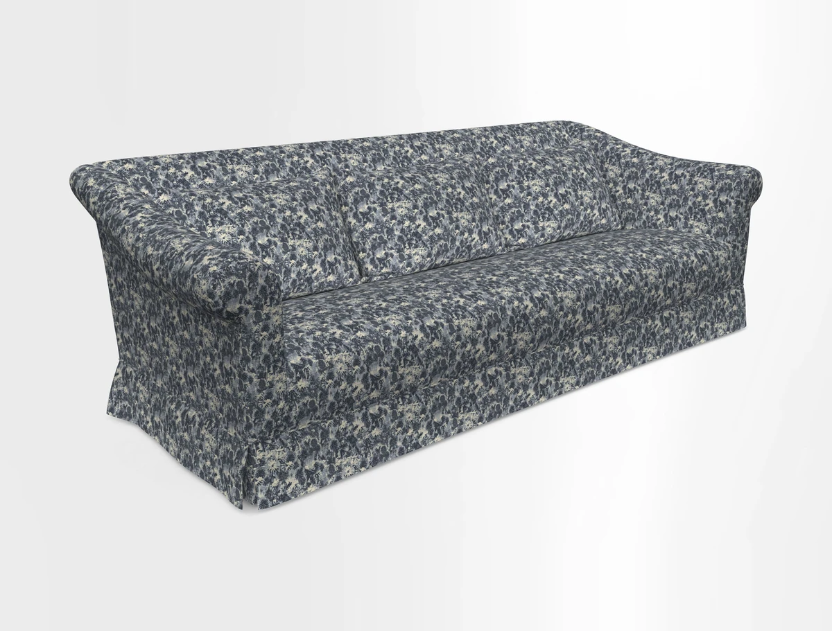 Turnberry 3 seater sofa in Contour Lines Berry with scatters in Frond Stripe Small Berry