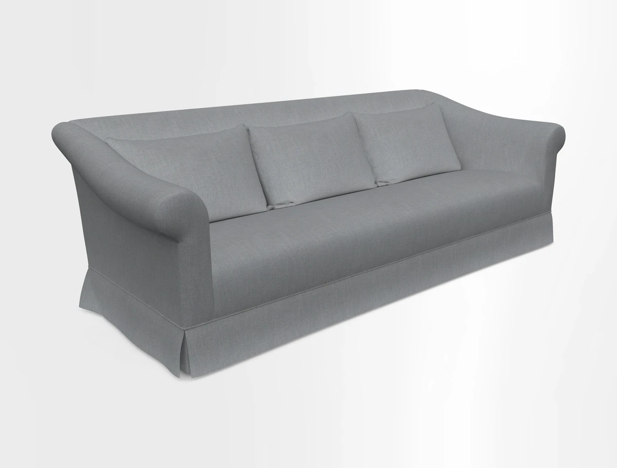 Turnberry 3 seater sofa in Contour Lines Berry with scatters in Frond Stripe Small Berry