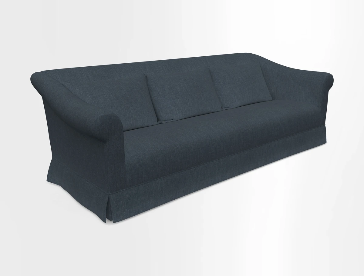 Turnberry 3 seater sofa in Contour Lines Berry with scatters in Frond Stripe Small Berry
