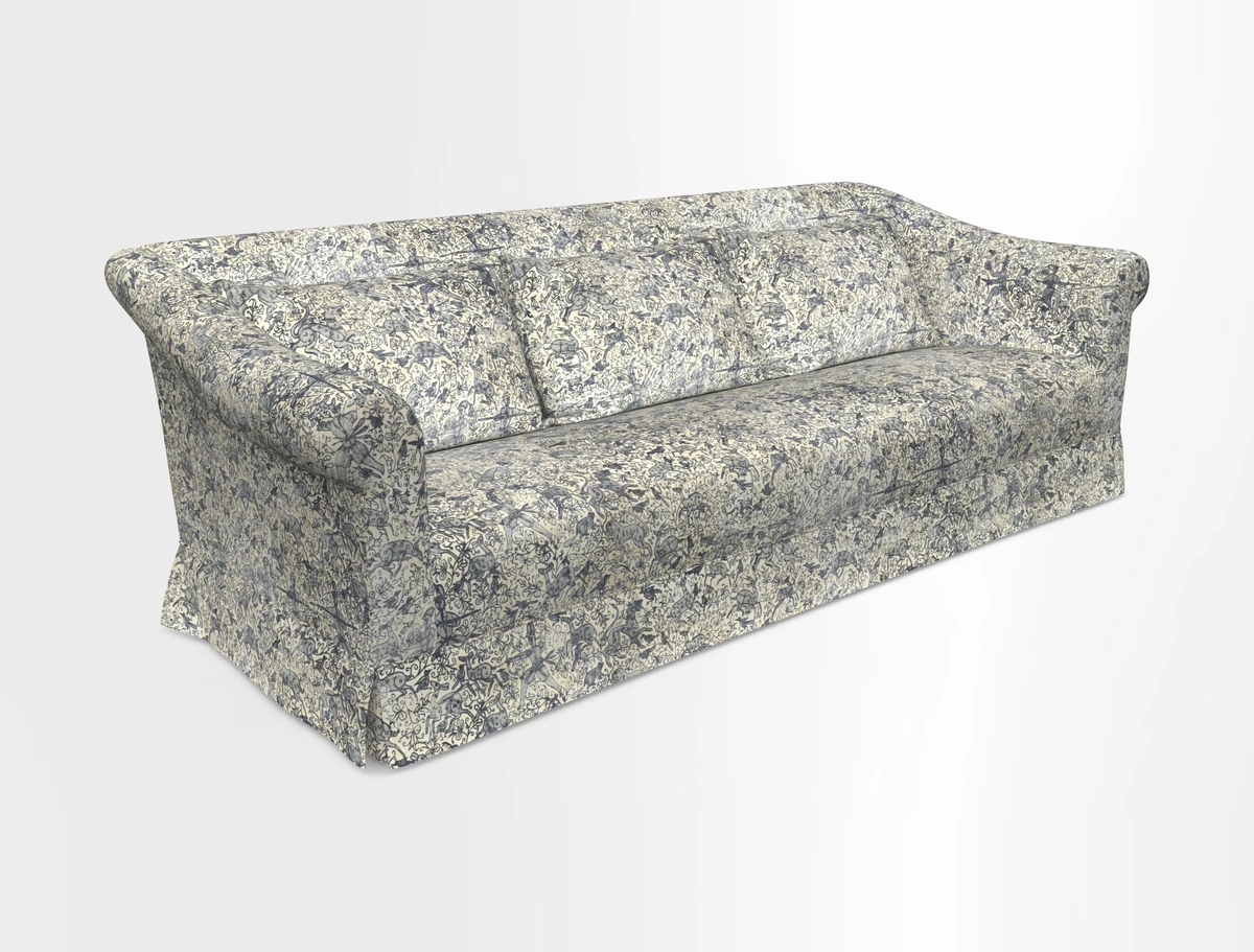 Turnberry 3 seater sofa in Contour Lines Berry with scatters in Frond Stripe Small Berry