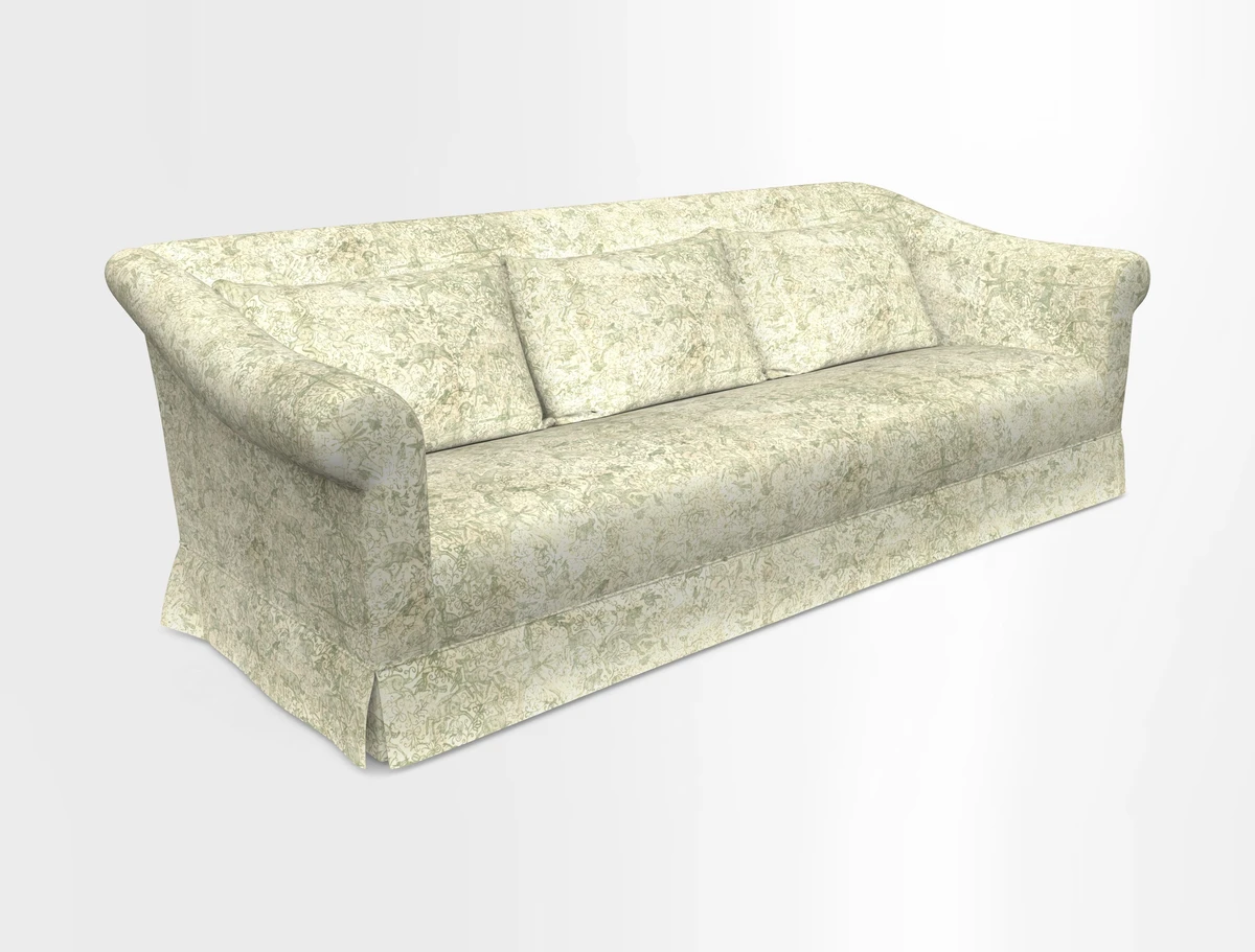Turnberry 3 seater sofa in Contour Lines Berry with scatters in Frond Stripe Small Berry
