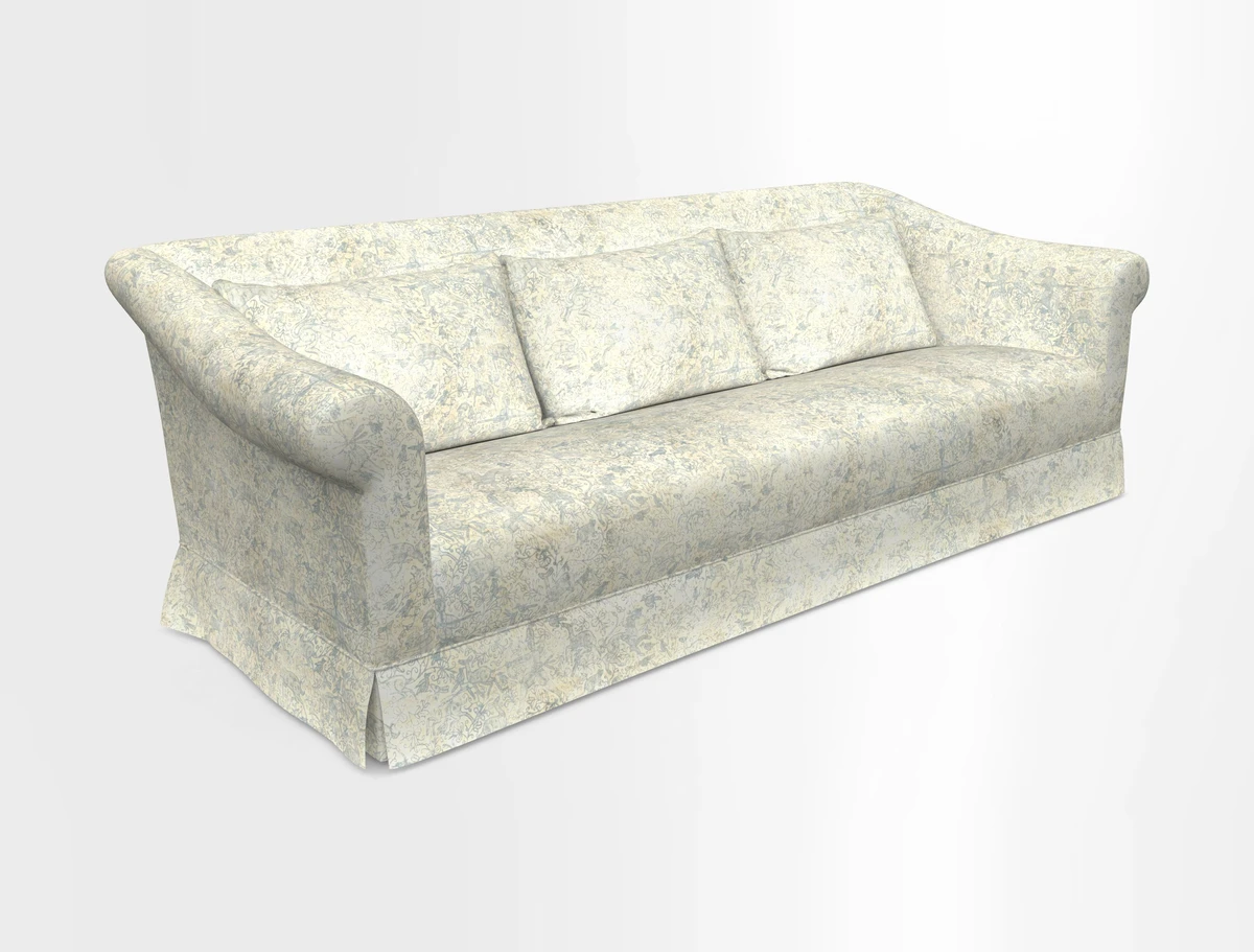 Turnberry 3 seater sofa in Contour Lines Berry with scatters in Frond Stripe Small Berry